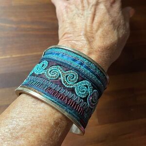 MASHA Original Silver and Textile Cuff